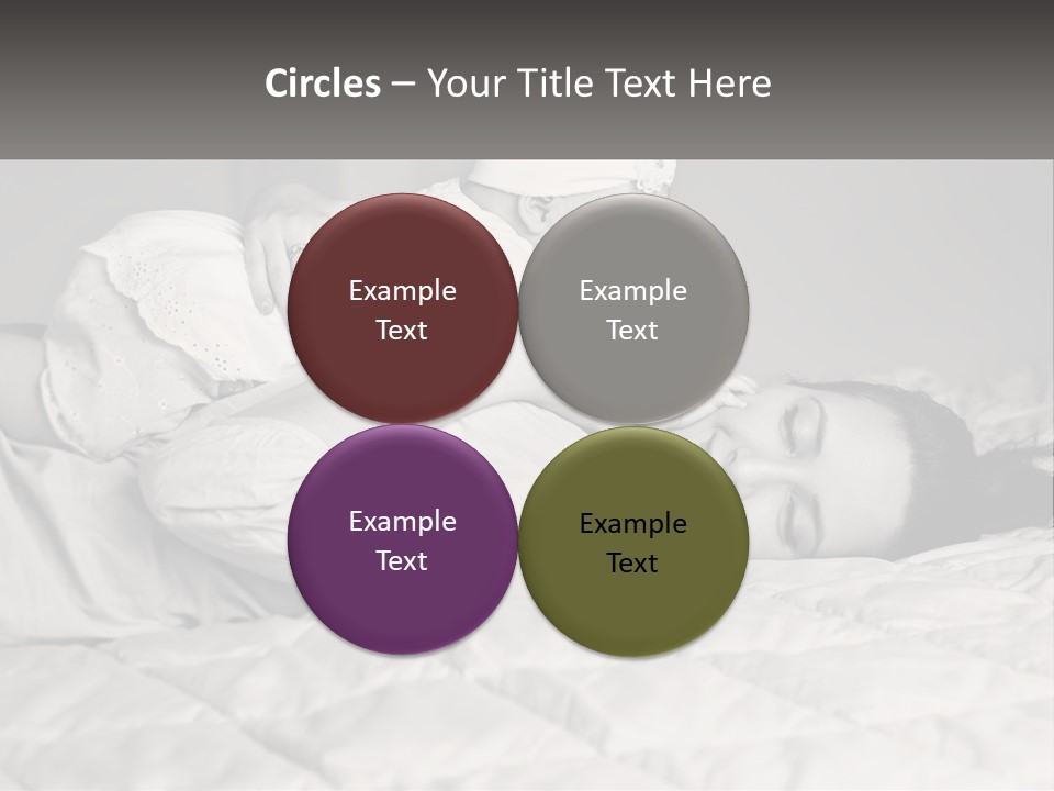 A Woman Laying On Top Of A Bed Holding A Baby PowerPoint Template