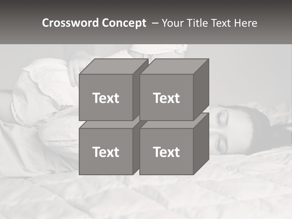 A Woman Laying On Top Of A Bed Holding A Baby PowerPoint Template