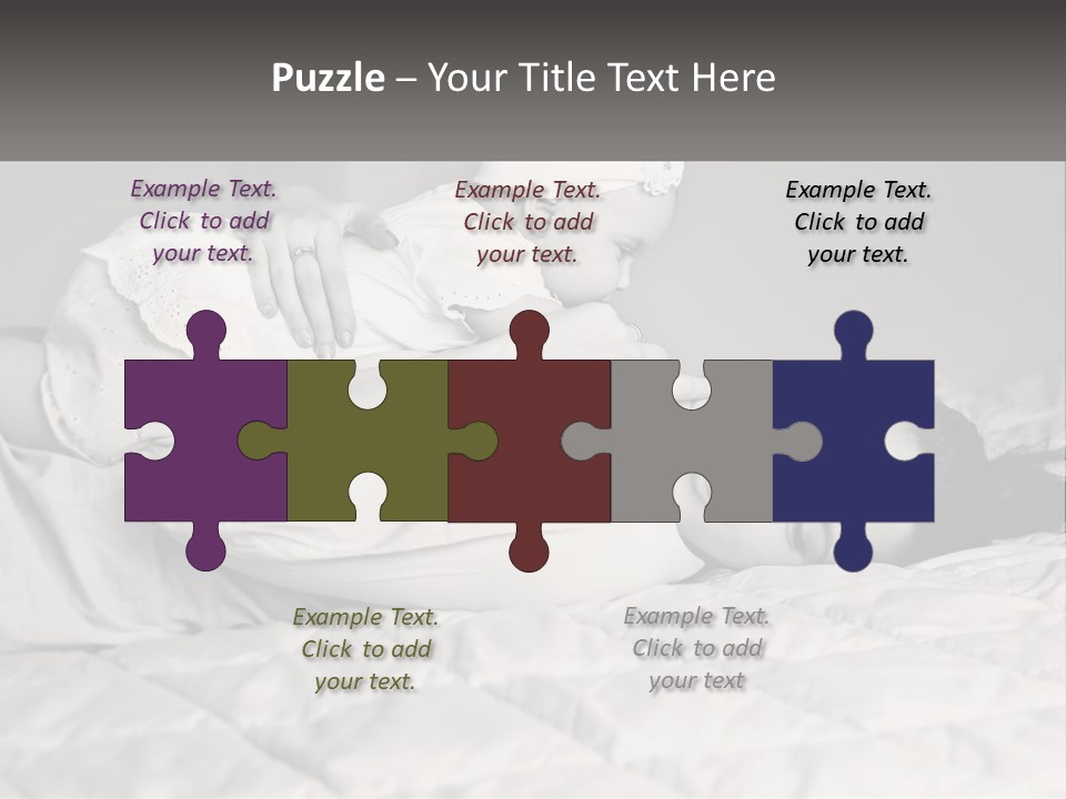 A Woman Laying On Top Of A Bed Holding A Baby PowerPoint Template