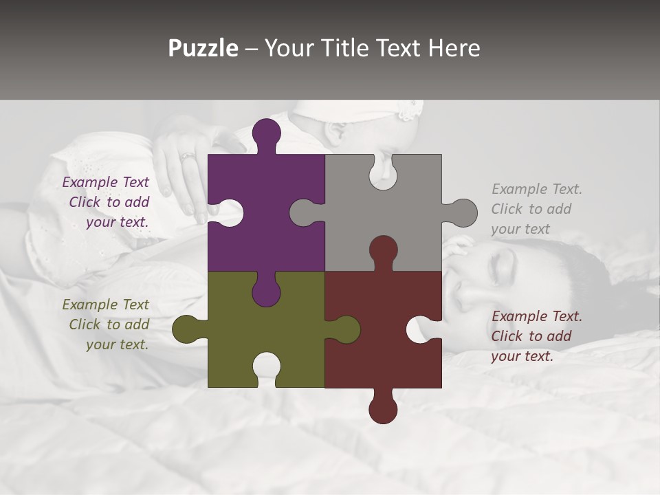 A Woman Laying On Top Of A Bed Holding A Baby PowerPoint Template