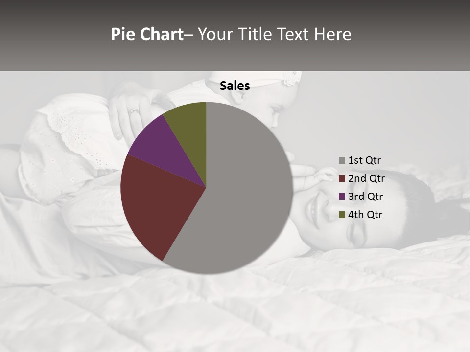 A Woman Laying On Top Of A Bed Holding A Baby PowerPoint Template