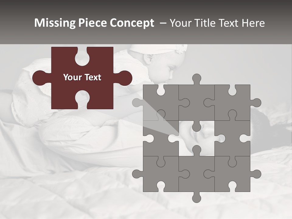 A Woman Laying On Top Of A Bed Holding A Baby PowerPoint Template