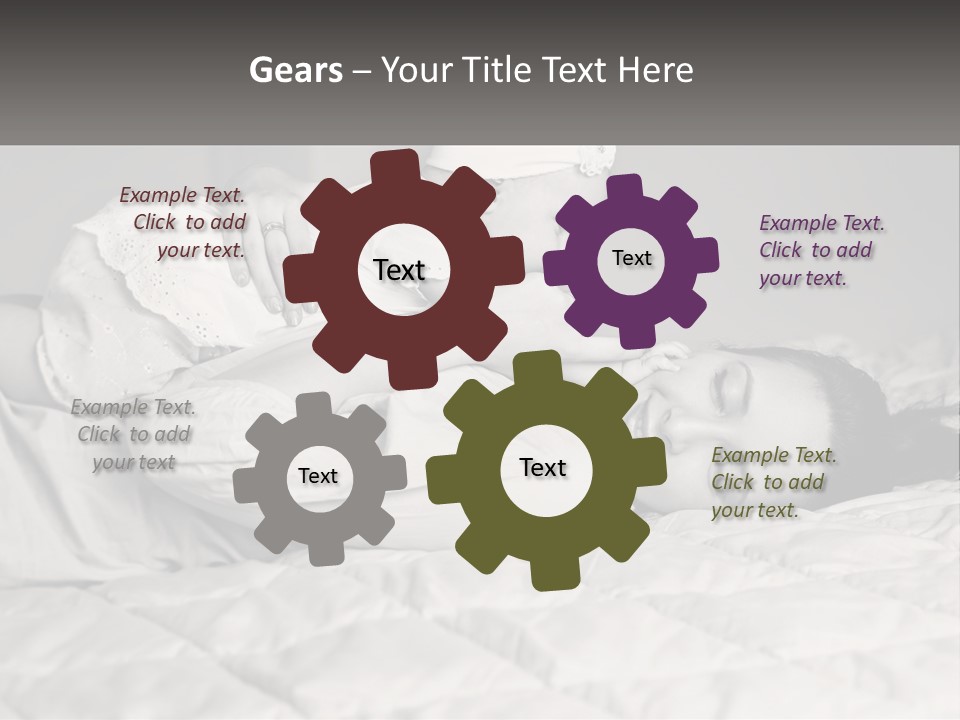 A Woman Laying On Top Of A Bed Holding A Baby PowerPoint Template