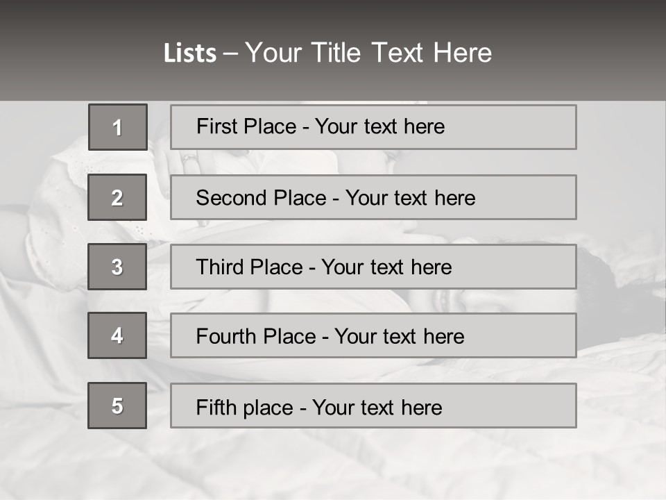 A Woman Laying On Top Of A Bed Holding A Baby PowerPoint Template