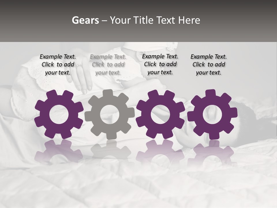 A Woman Laying On Top Of A Bed Holding A Baby PowerPoint Template