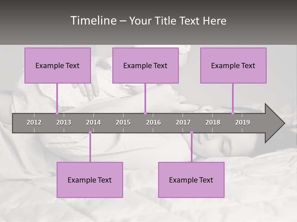 A Woman Laying On Top Of A Bed Holding A Baby PowerPoint Template
