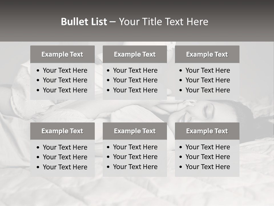 A Woman Laying On Top Of A Bed Holding A Baby PowerPoint Template