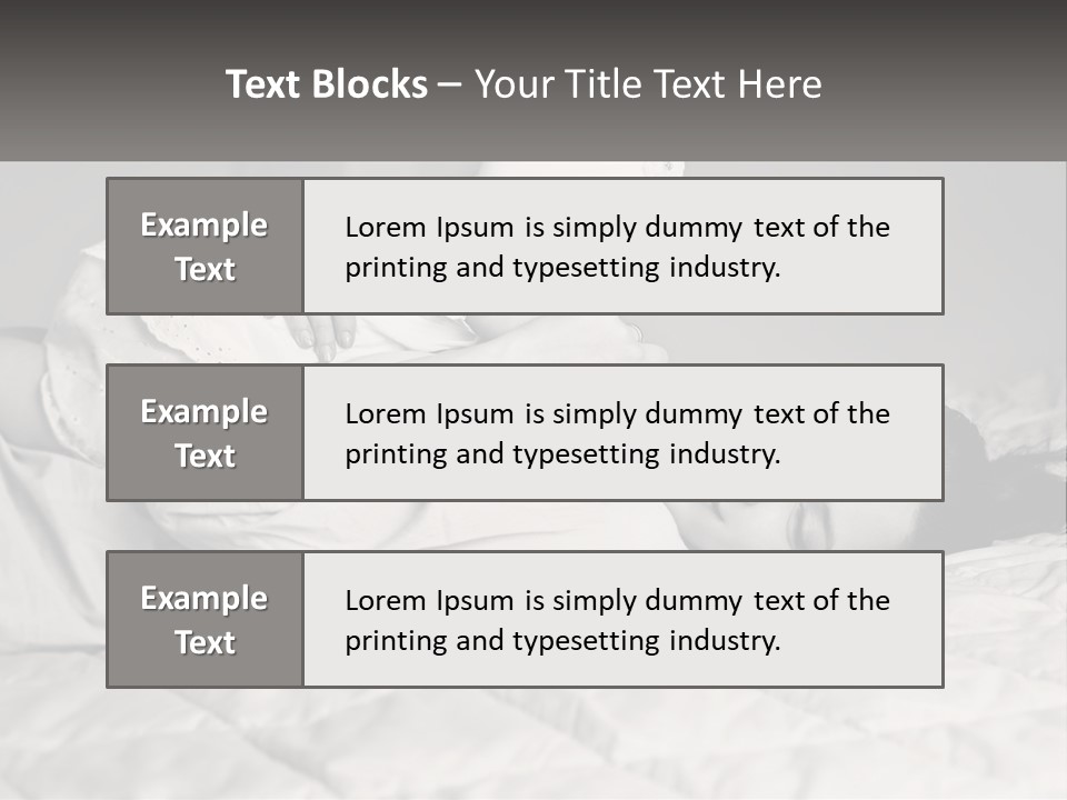 A Woman Laying On Top Of A Bed Holding A Baby PowerPoint Template