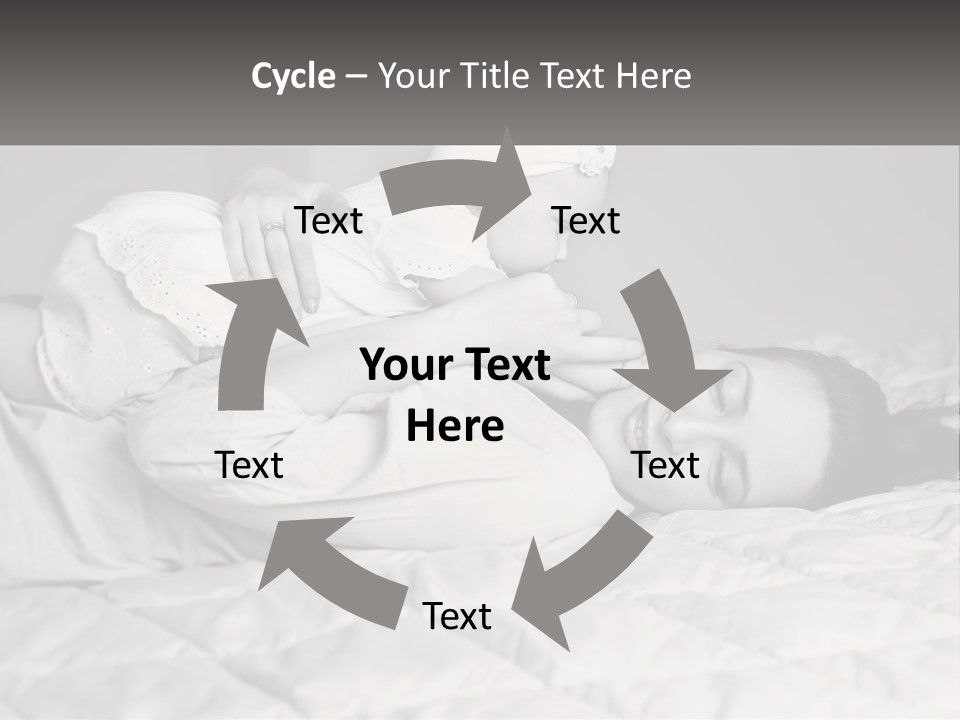 A Woman Laying On Top Of A Bed Holding A Baby PowerPoint Template