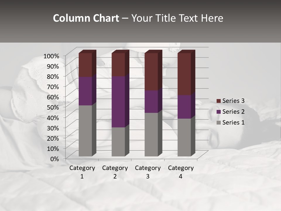 A Woman Laying On Top Of A Bed Holding A Baby PowerPoint Template