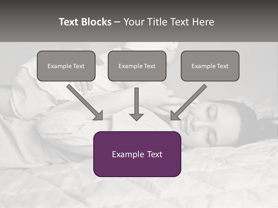 A Woman Laying On Top Of A Bed Holding A Baby PowerPoint Template