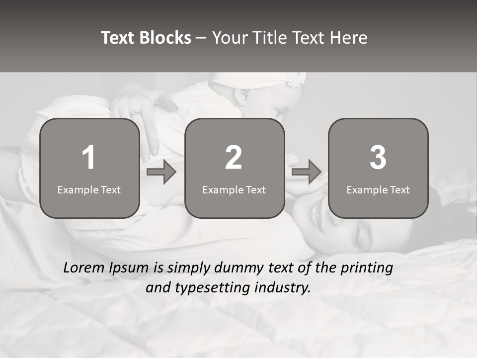 A Woman Laying On Top Of A Bed Holding A Baby PowerPoint Template