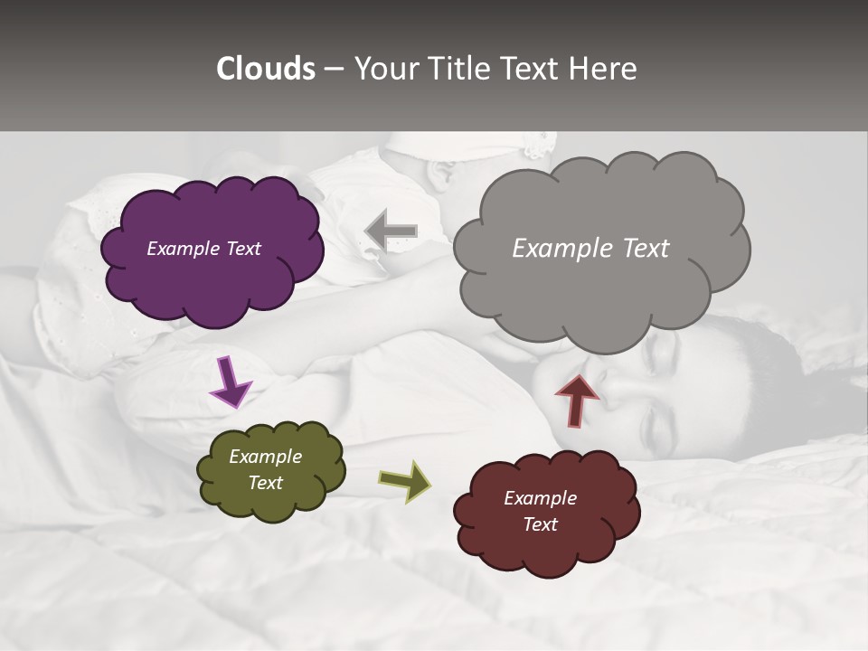 A Woman Laying On Top Of A Bed Holding A Baby PowerPoint Template