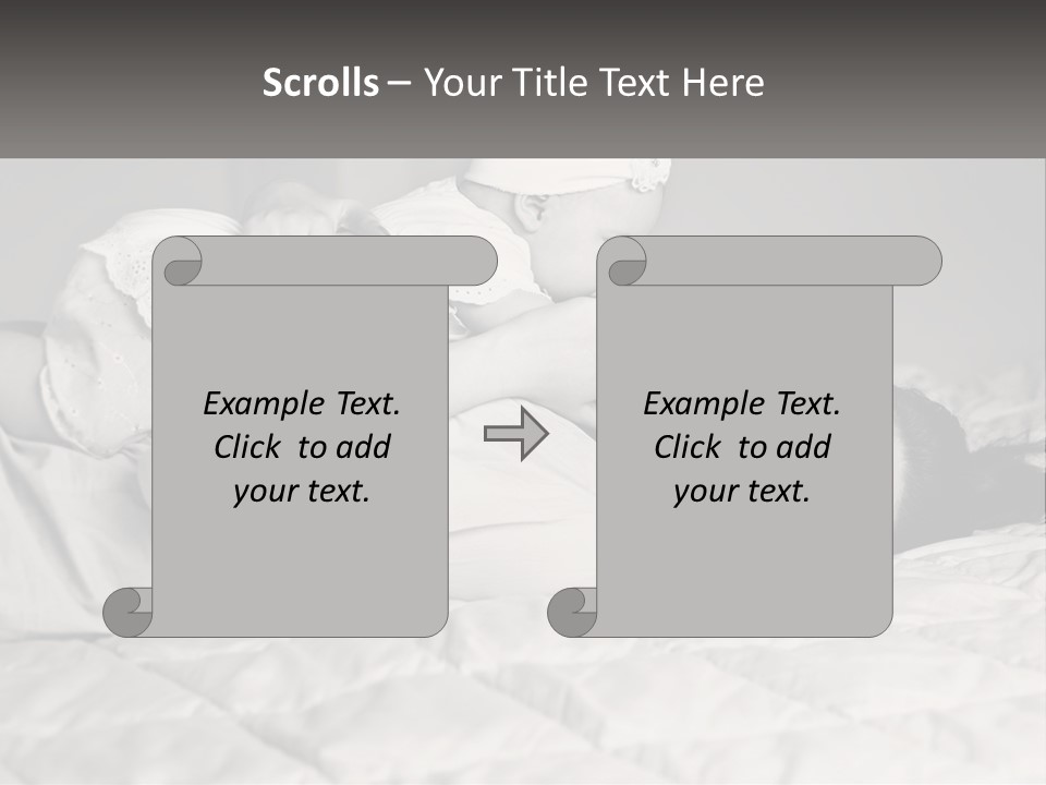 A Woman Laying On Top Of A Bed Holding A Baby PowerPoint Template