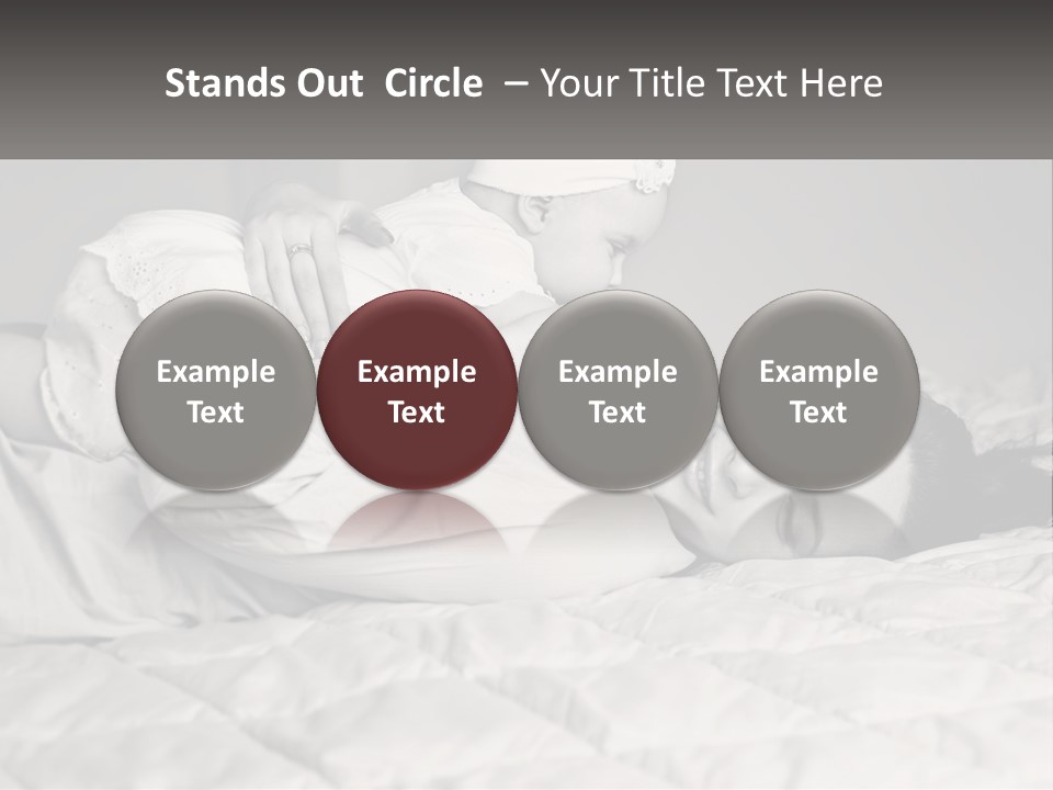 A Woman Laying On Top Of A Bed Holding A Baby PowerPoint Template