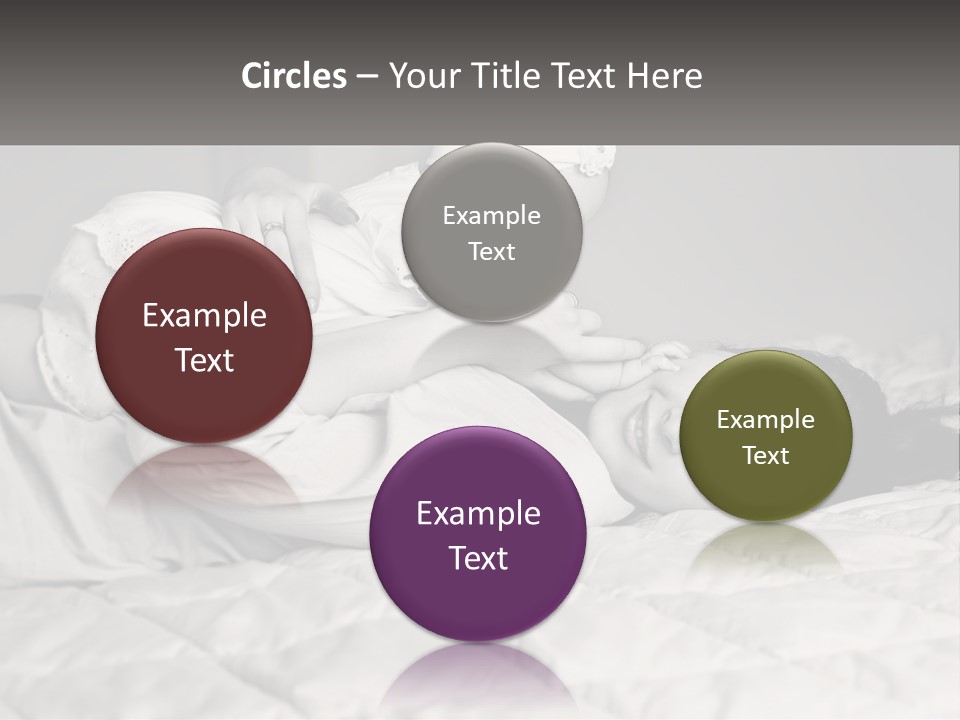 A Woman Laying On Top Of A Bed Holding A Baby PowerPoint Template