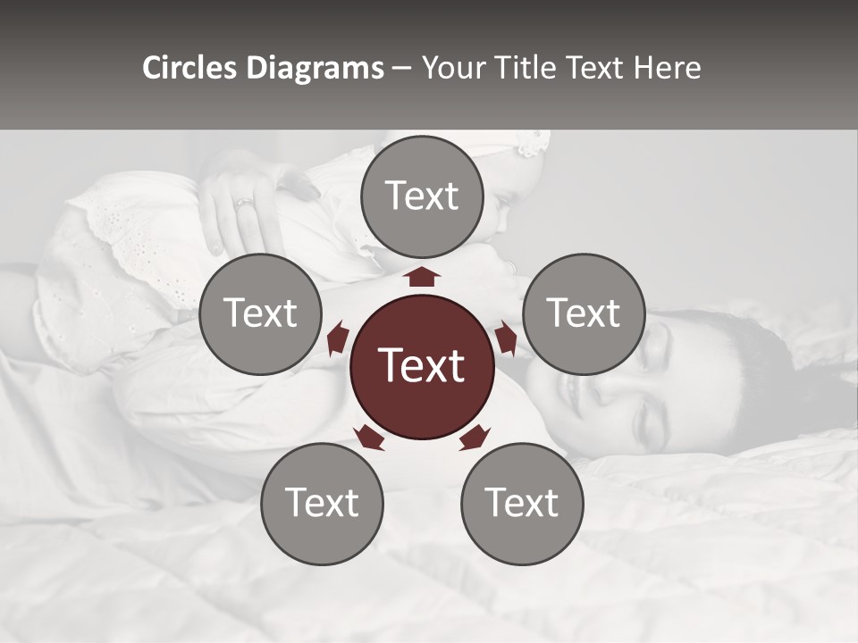 A Woman Laying On Top Of A Bed Holding A Baby PowerPoint Template