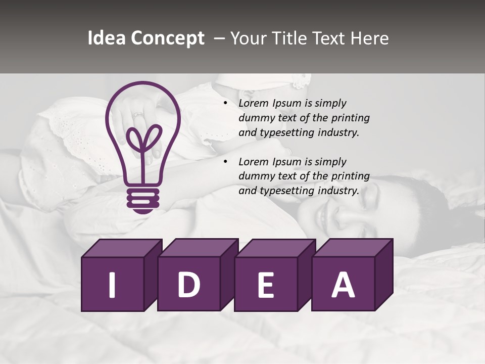 A Woman Laying On Top Of A Bed Holding A Baby PowerPoint Template