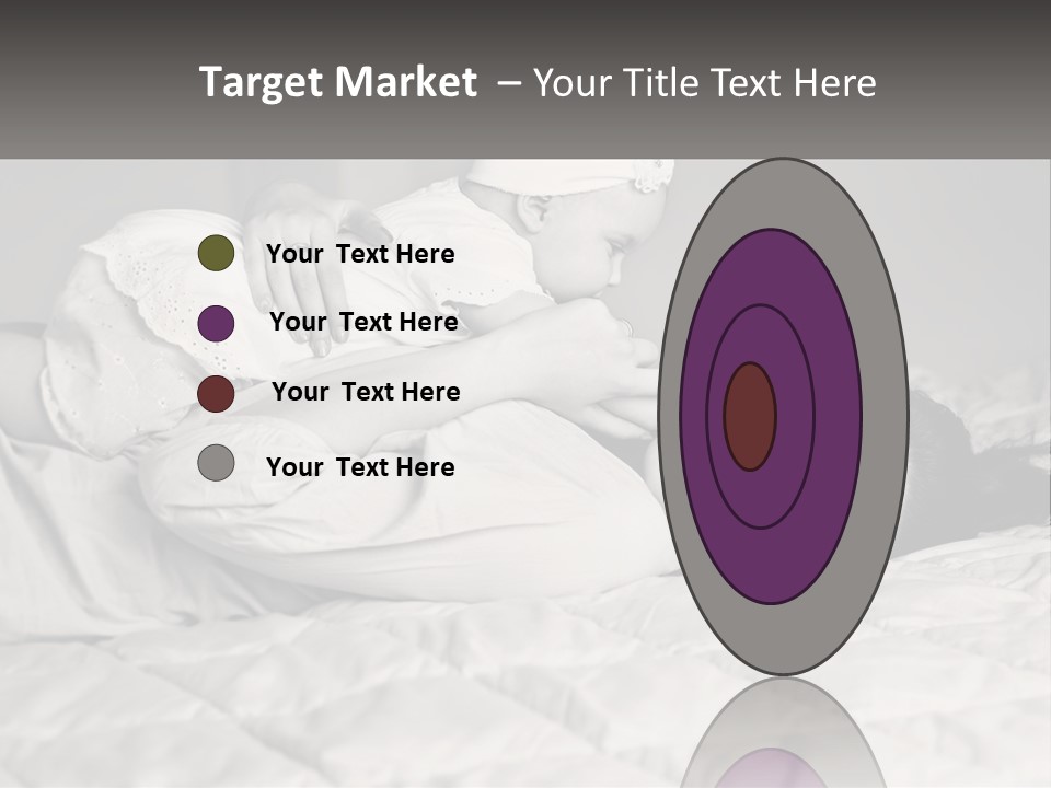 A Woman Laying On Top Of A Bed Holding A Baby PowerPoint Template