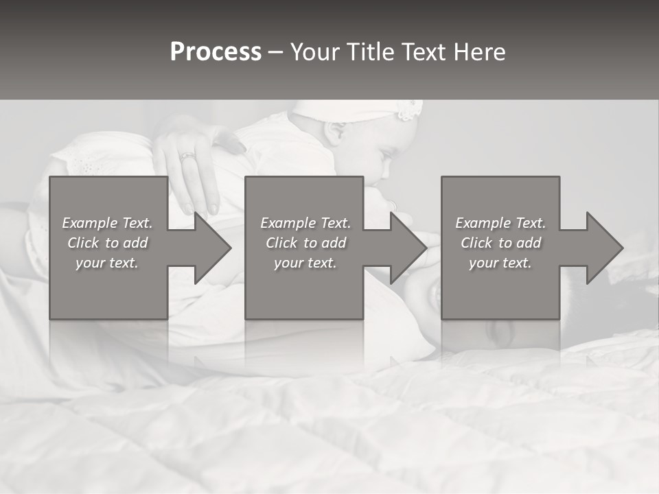 A Woman Laying On Top Of A Bed Holding A Baby PowerPoint Template