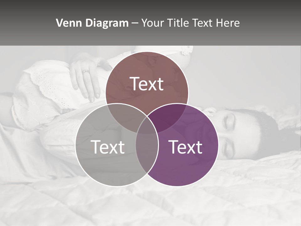 A Woman Laying On Top Of A Bed Holding A Baby PowerPoint Template