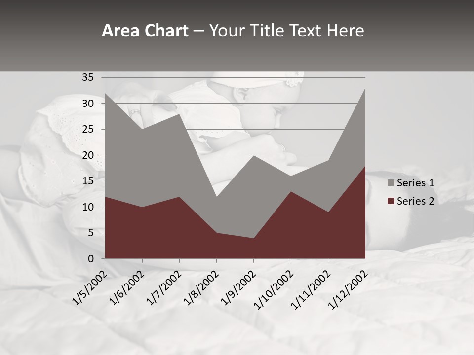 A Woman Laying On Top Of A Bed Holding A Baby PowerPoint Template