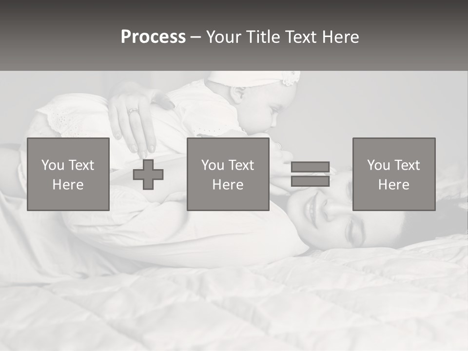 A Woman Laying On Top Of A Bed Holding A Baby PowerPoint Template