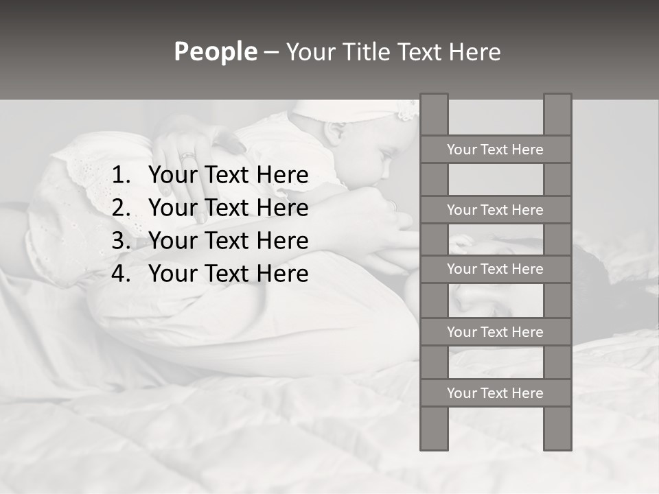 A Woman Laying On Top Of A Bed Holding A Baby PowerPoint Template