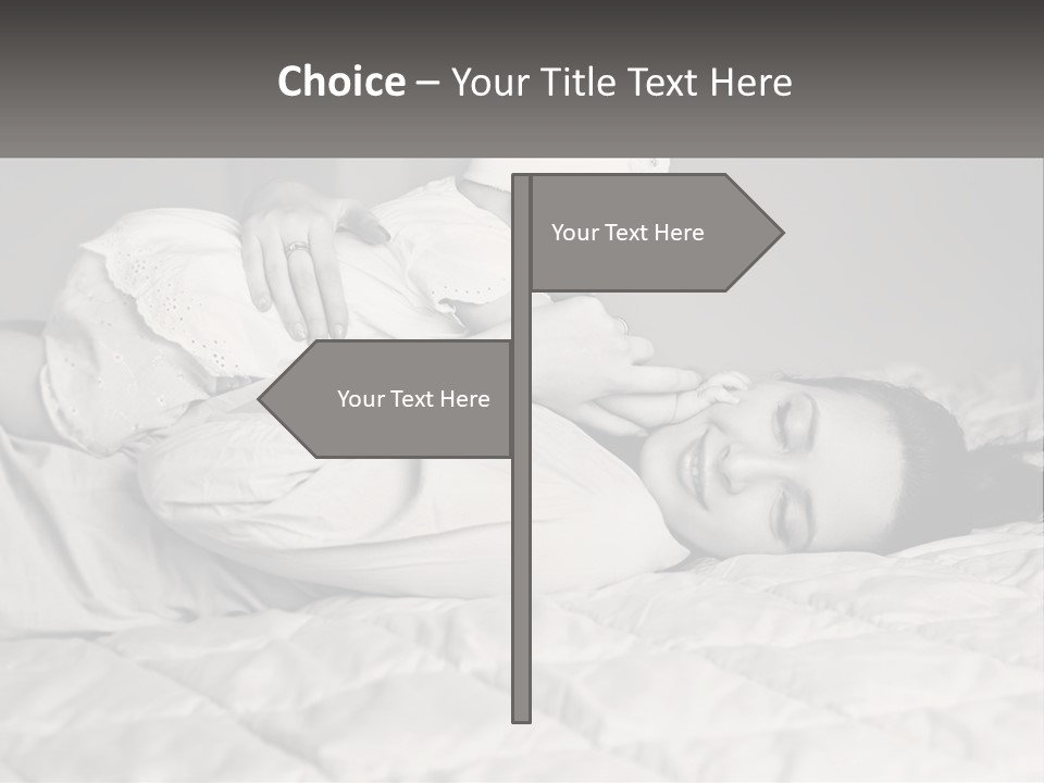 A Woman Laying On Top Of A Bed Holding A Baby PowerPoint Template