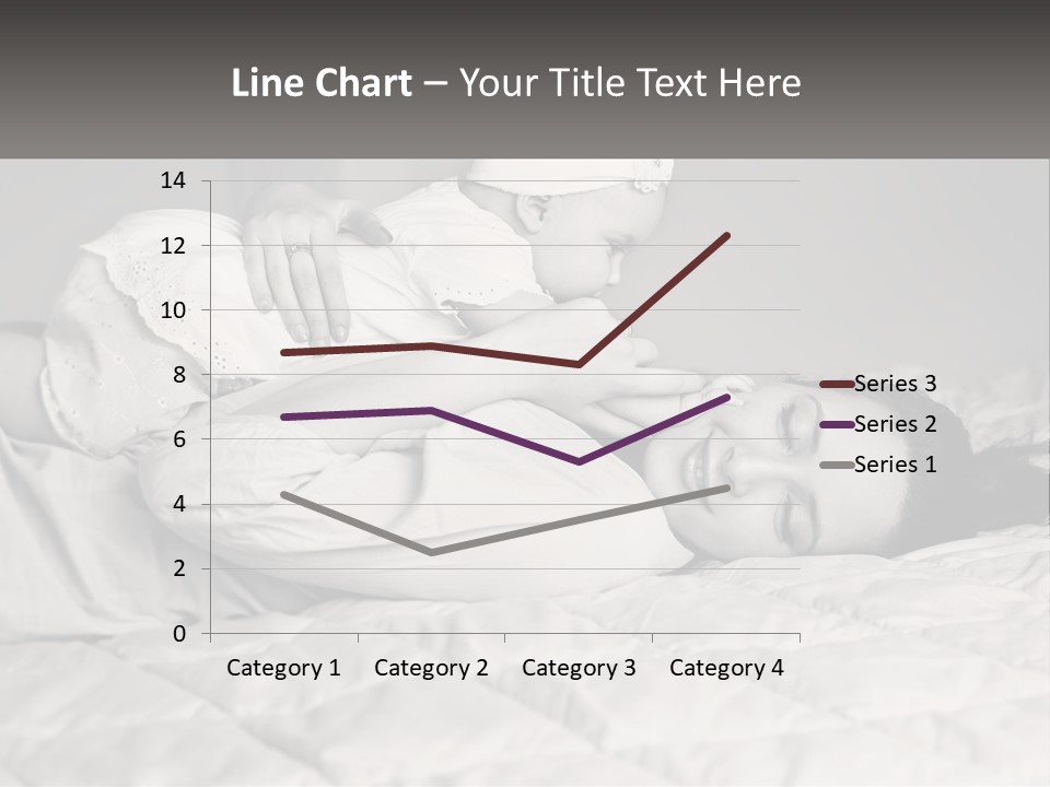 A Woman Laying On Top Of A Bed Holding A Baby PowerPoint Template