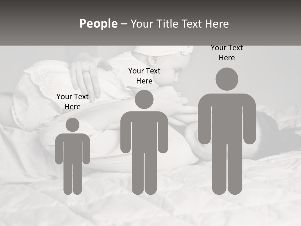 A Woman Laying On Top Of A Bed Holding A Baby PowerPoint Template