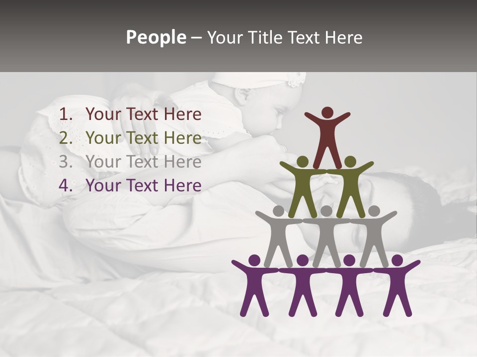 A Woman Laying On Top Of A Bed Holding A Baby PowerPoint Template