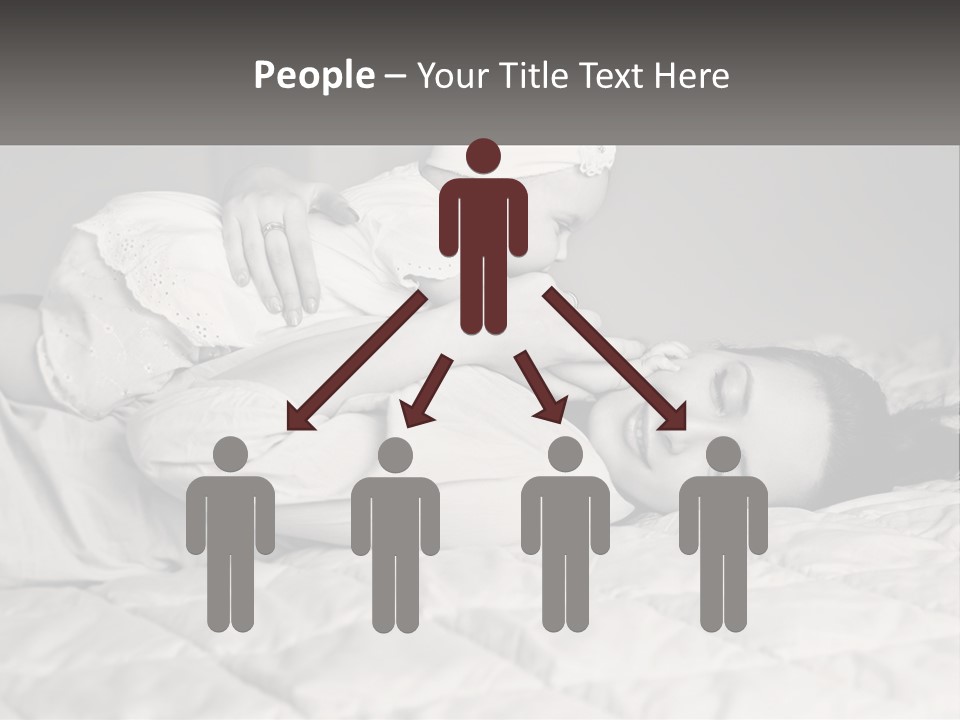 A Woman Laying On Top Of A Bed Holding A Baby PowerPoint Template