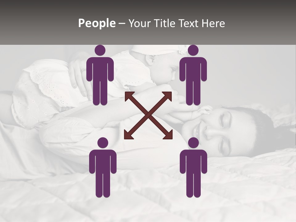 A Woman Laying On Top Of A Bed Holding A Baby PowerPoint Template