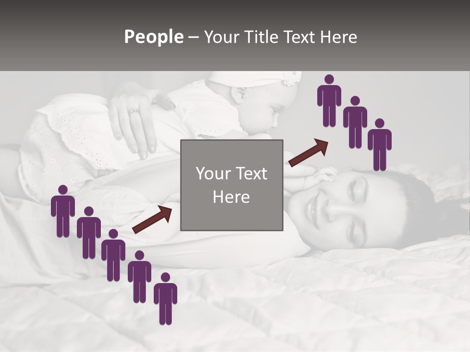 A Woman Laying On Top Of A Bed Holding A Baby PowerPoint Template