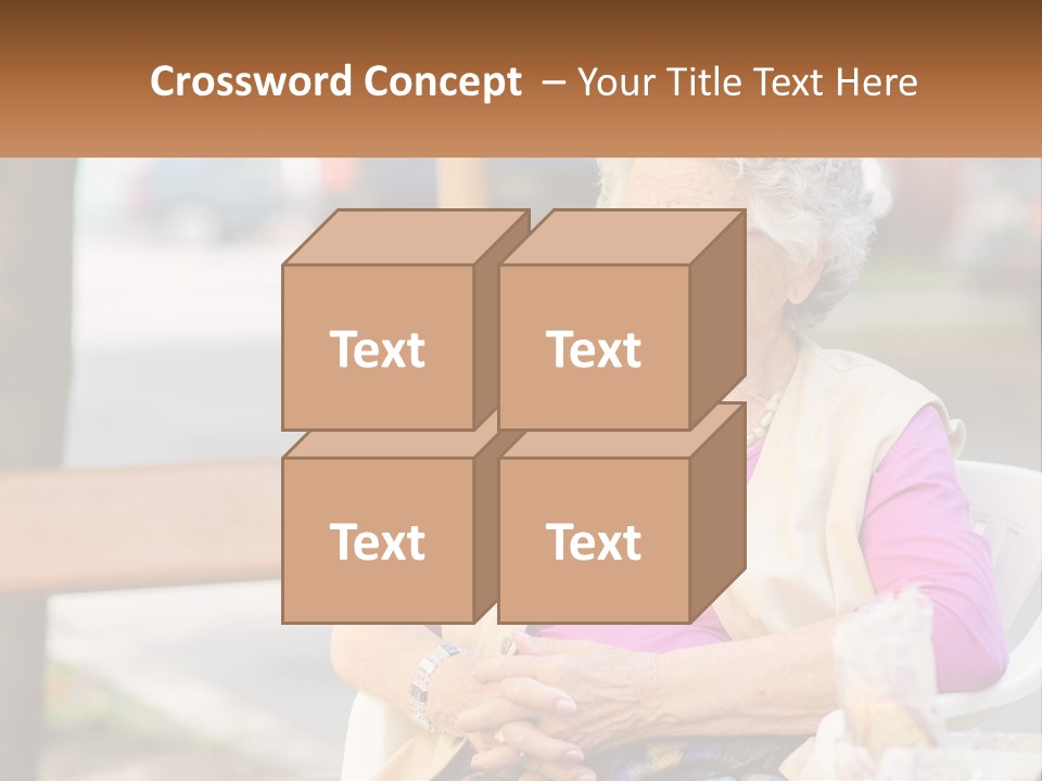 A Woman Sitting On A Bench With Her Hands Folded PowerPoint Template