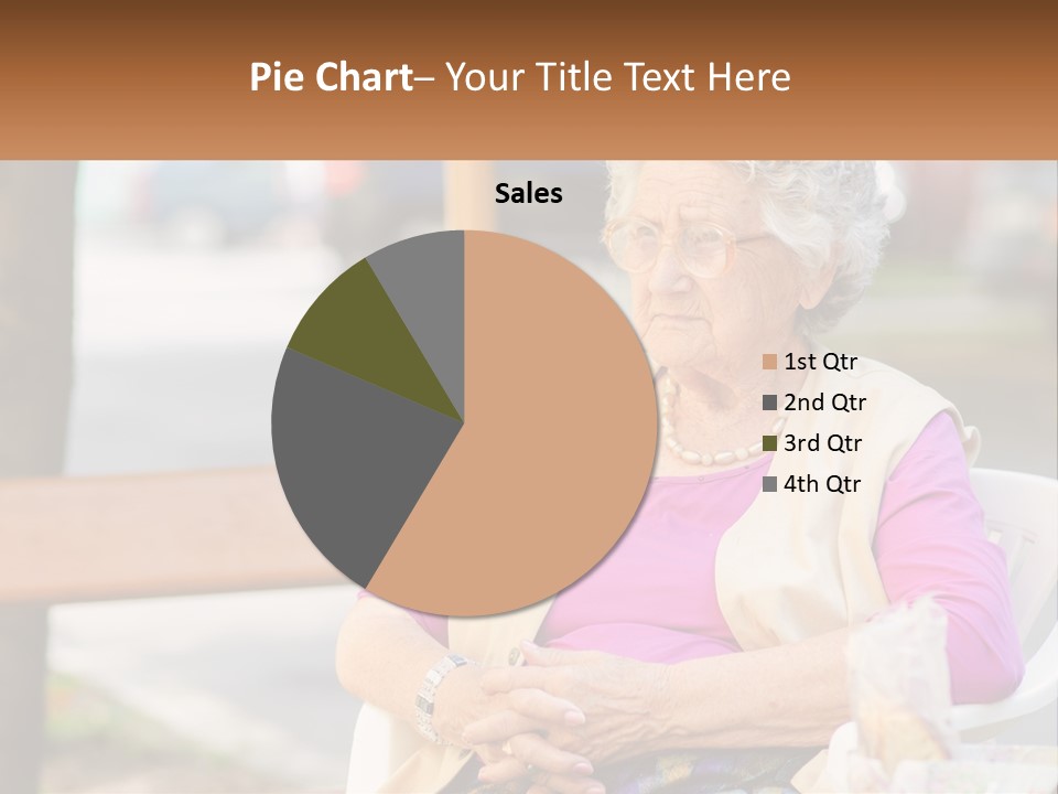 A Woman Sitting On A Bench With Her Hands Folded PowerPoint Template