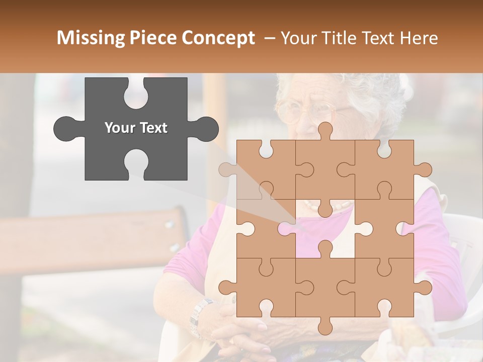 A Woman Sitting On A Bench With Her Hands Folded PowerPoint Template