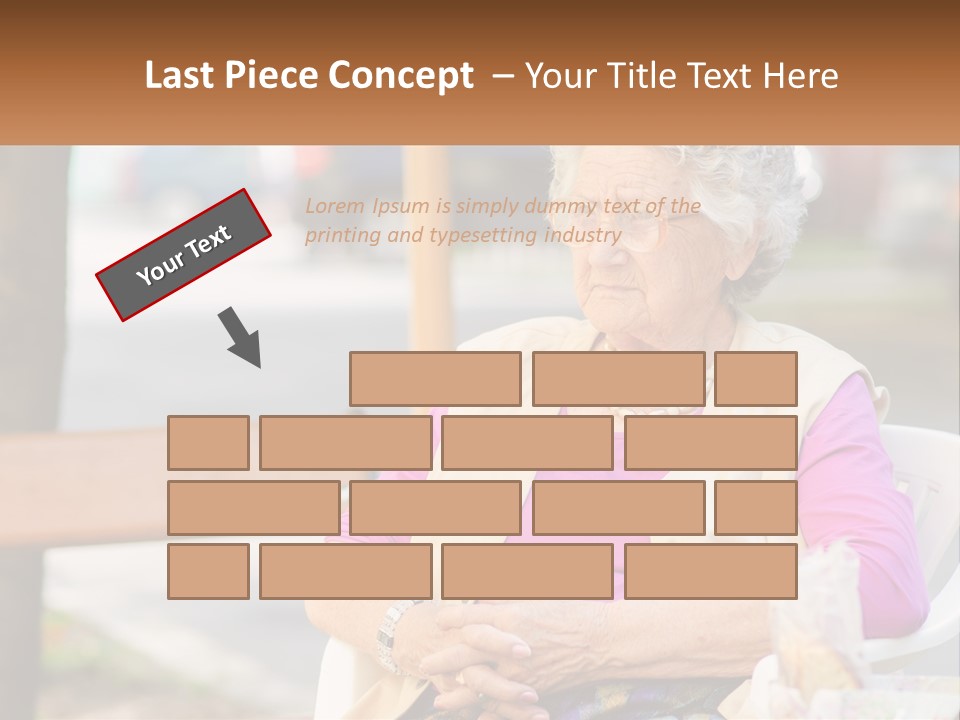 A Woman Sitting On A Bench With Her Hands Folded PowerPoint Template