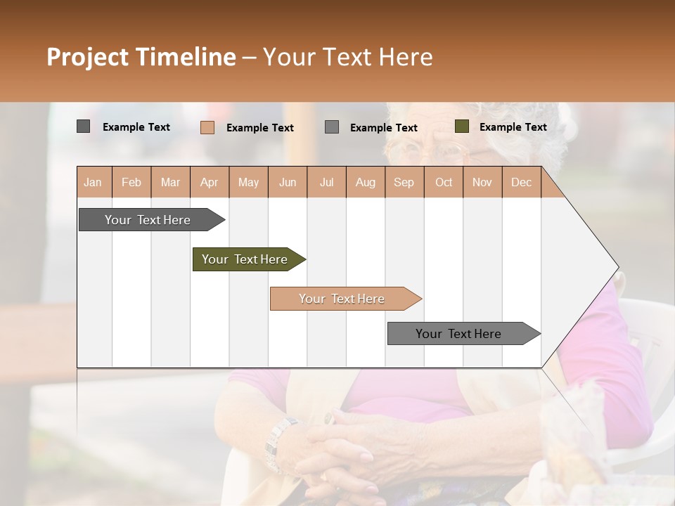 A Woman Sitting On A Bench With Her Hands Folded PowerPoint Template