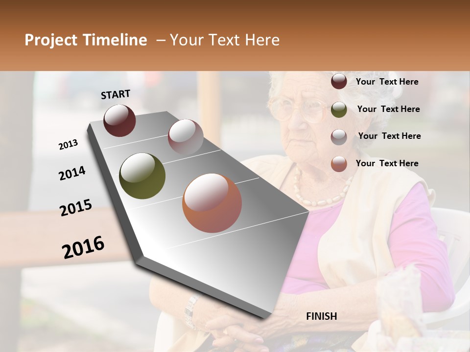 A Woman Sitting On A Bench With Her Hands Folded PowerPoint Template