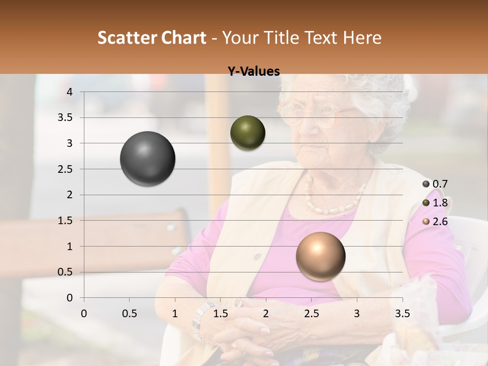 A Woman Sitting On A Bench With Her Hands Folded PowerPoint Template