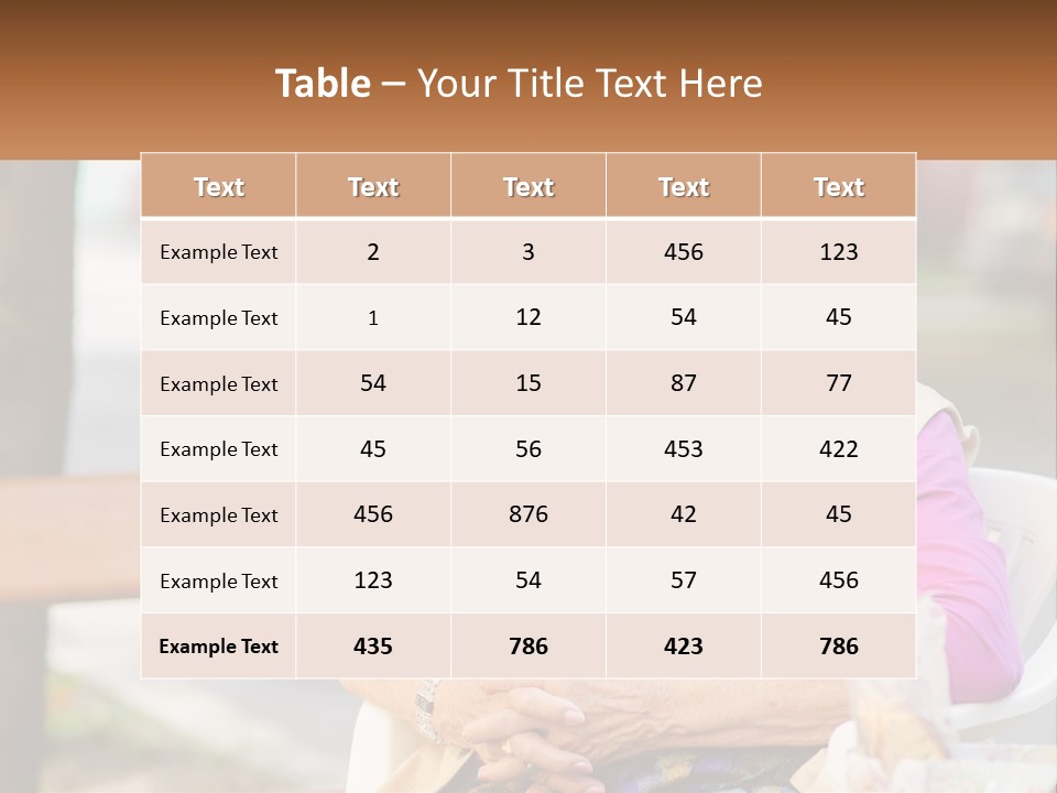 A Woman Sitting On A Bench With Her Hands Folded PowerPoint Template