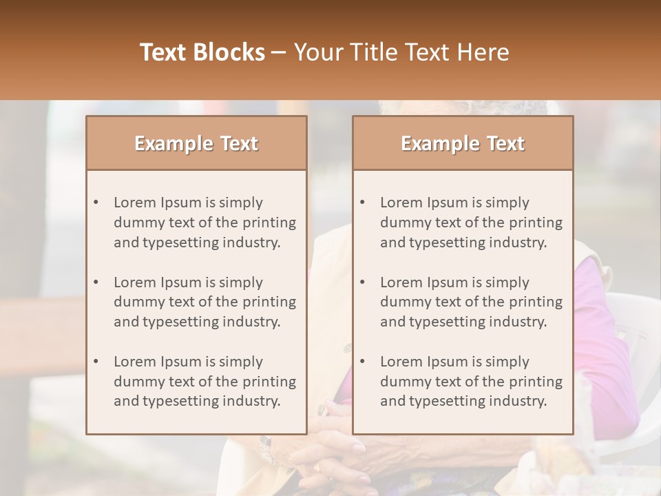 A Woman Sitting On A Bench With Her Hands Folded PowerPoint Template