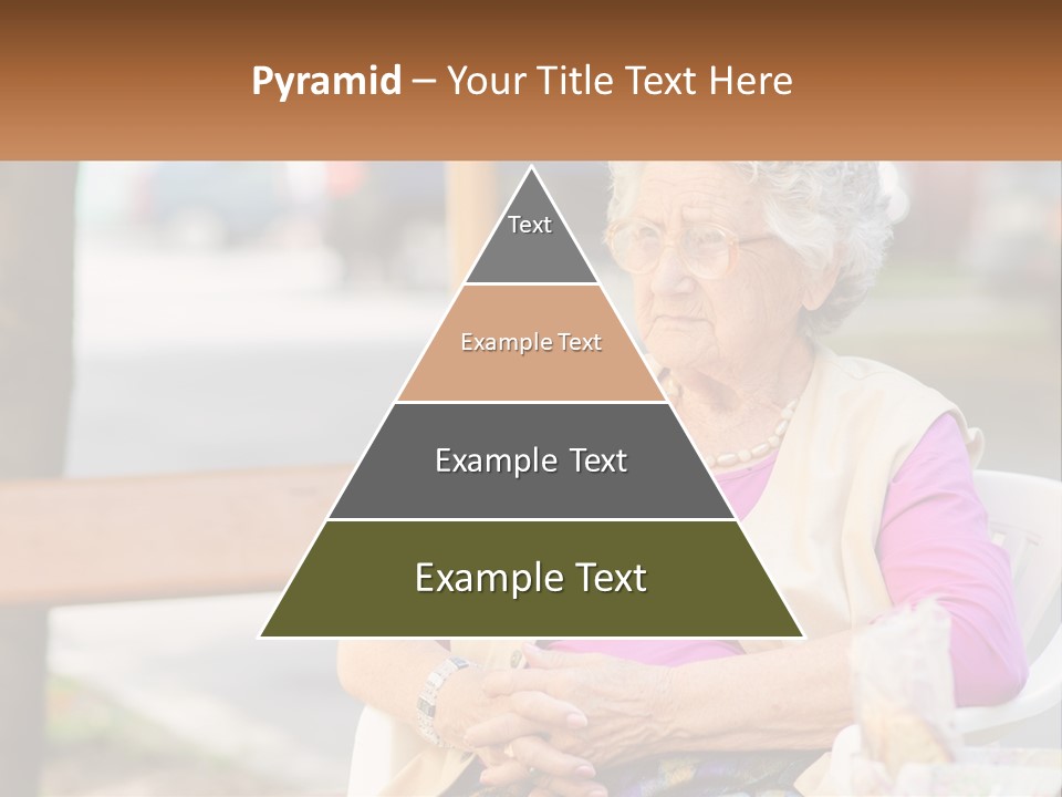 A Woman Sitting On A Bench With Her Hands Folded PowerPoint Template