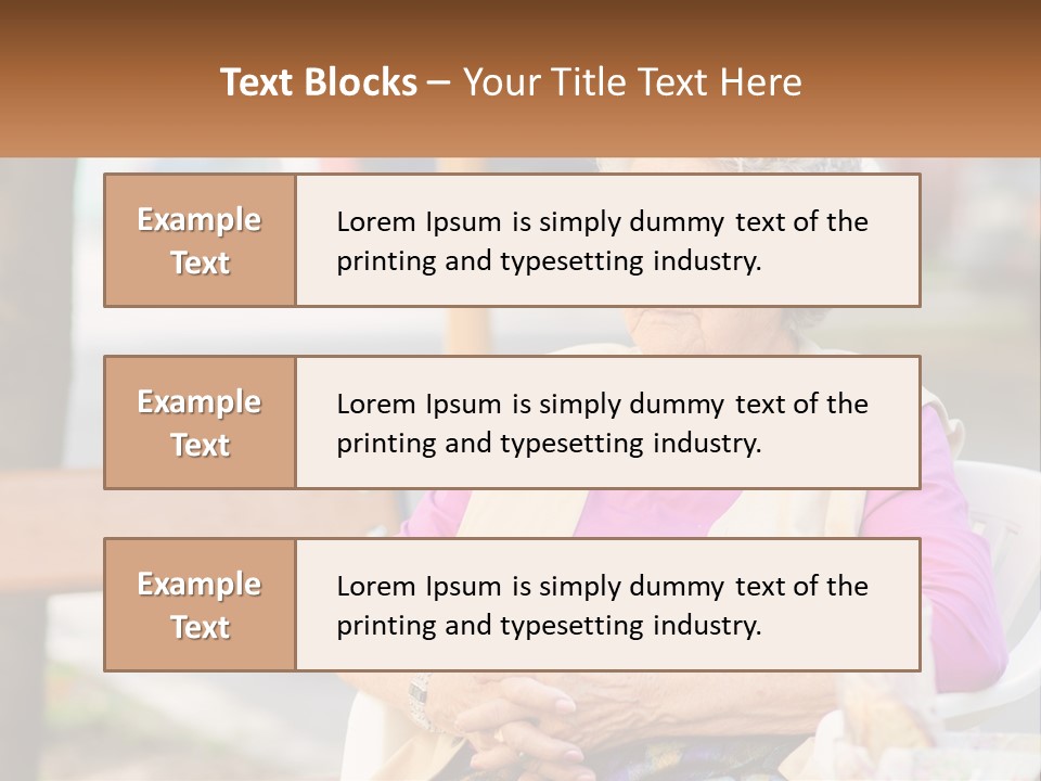 A Woman Sitting On A Bench With Her Hands Folded PowerPoint Template