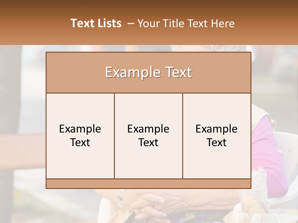 A Woman Sitting On A Bench With Her Hands Folded PowerPoint Template