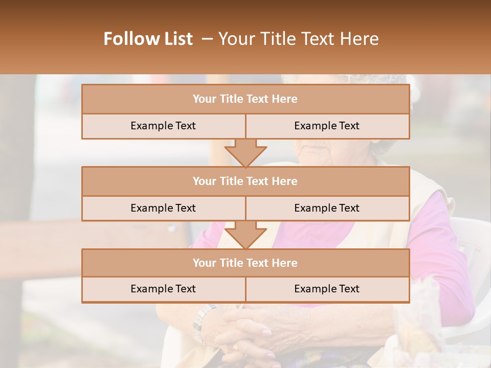 A Woman Sitting On A Bench With Her Hands Folded PowerPoint Template
