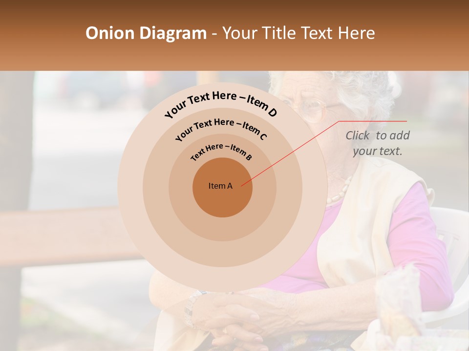 A Woman Sitting On A Bench With Her Hands Folded PowerPoint Template