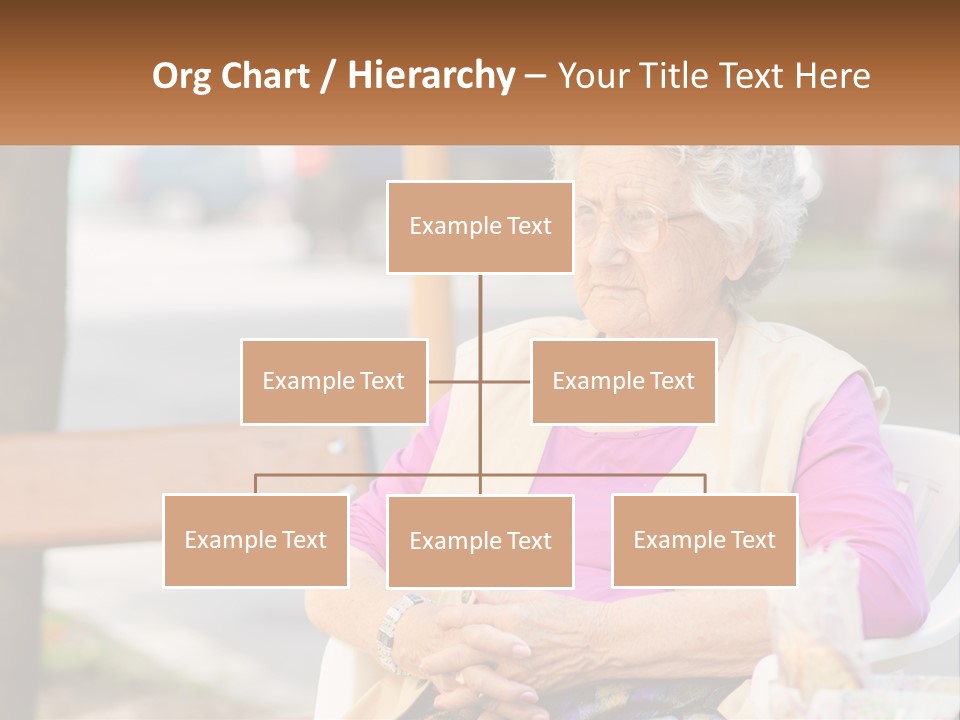 A Woman Sitting On A Bench With Her Hands Folded PowerPoint Template